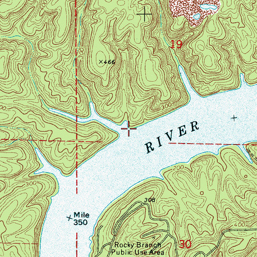 Topographic Map of Lick Branch, AL