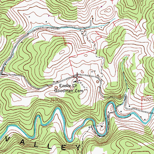 Topographic Map of Ezelle Church, VA