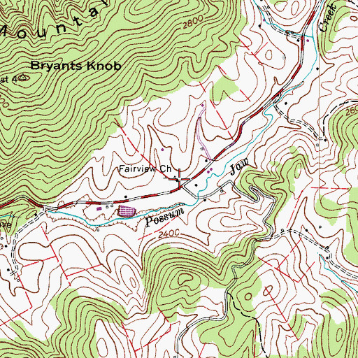 Topographic Map of Fairview Church, VA