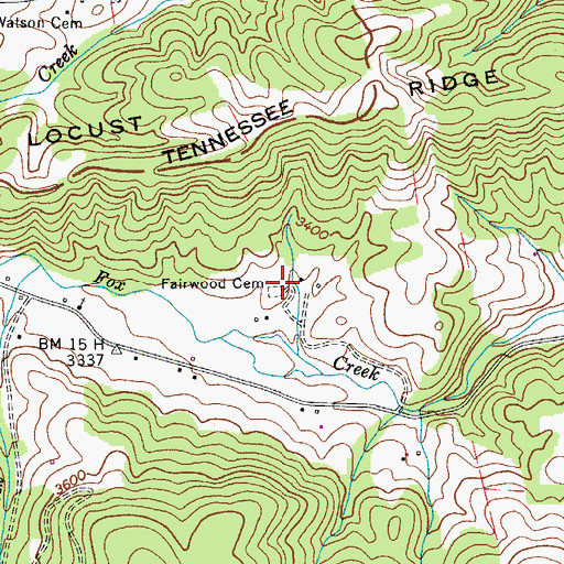 Topographic Map of Fairwood Cemetery, VA