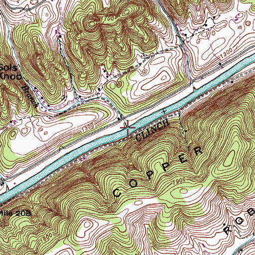 Topographic Map of Falin Branch, VA