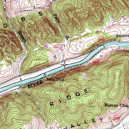 Topographic Map of Falin Branch, VA