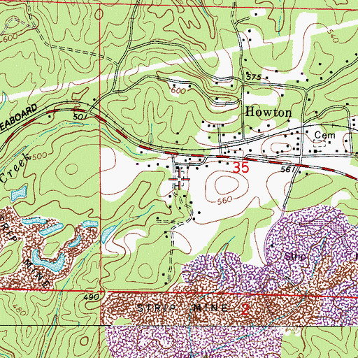 Topographic Map of Little Hurricane Cemetery, AL