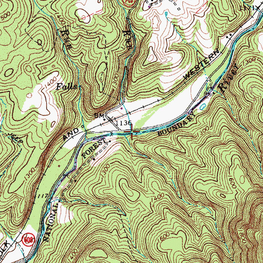 Topographic Map of Falling Run, VA