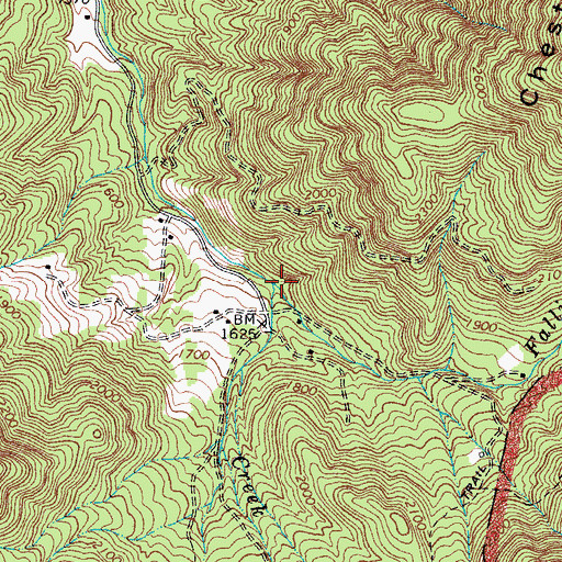 Topographic Map of Fallingwater Creek, VA