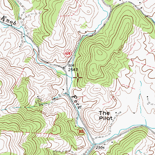 Topographic Map of Falls Branch, VA