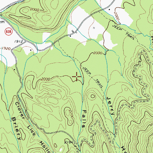 Topographic Map of Falls Hollow, VA