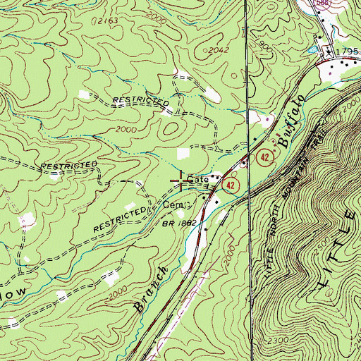Topographic Map of Falls Hollow, VA