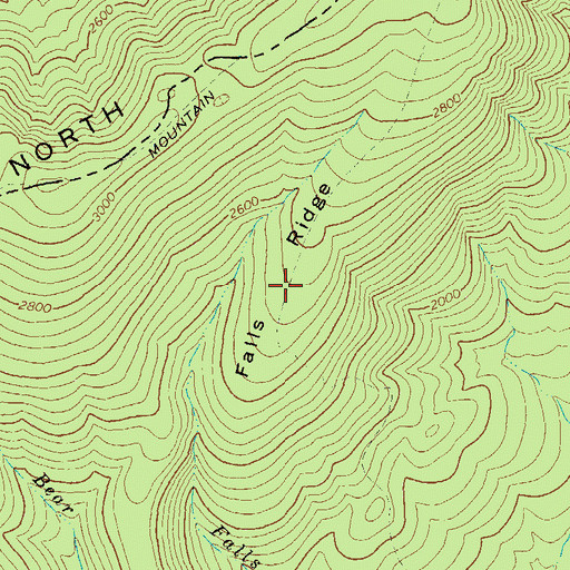 Topographic Map of Falls Ridge, VA