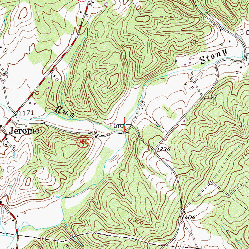 Topographic Map of Falls Run, VA