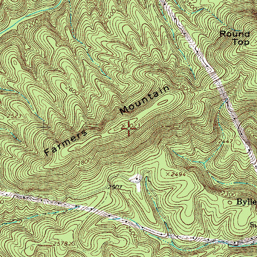 Topographic Map of Farmers Mountain, VA