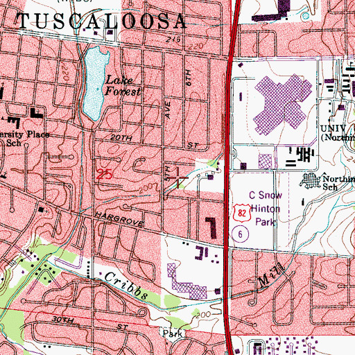 Topographic Map of Livingston Subdivision, AL