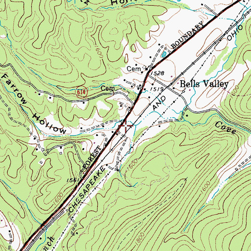 Topographic Map of Farrow Hollow, VA