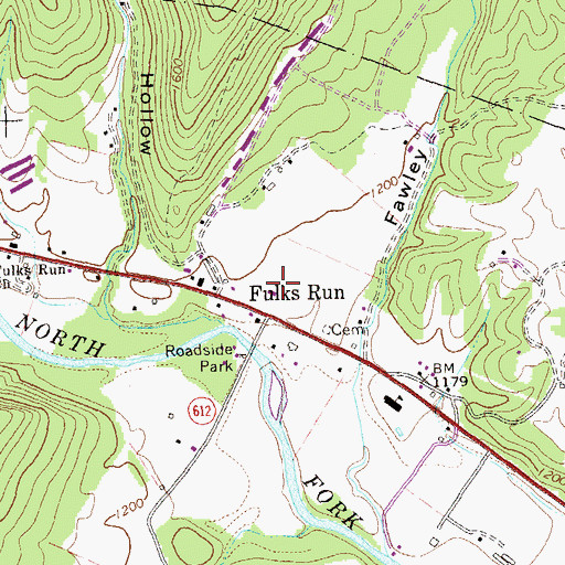Topographic Map of Fawley Hollow, VA