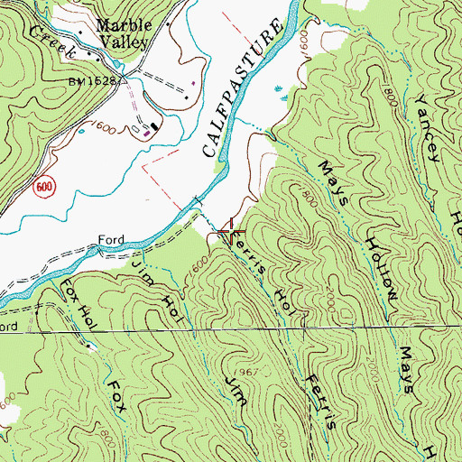 Topographic Map of Ferris Hollow, VA