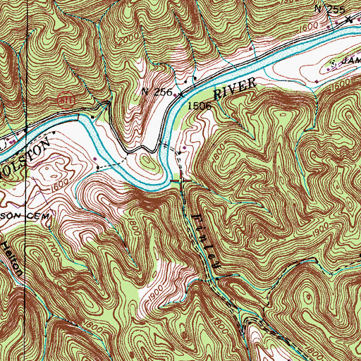 Topographic Map of Finley Creek, VA