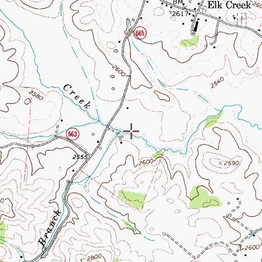 Topographic Map of Flag Pond Branch, VA