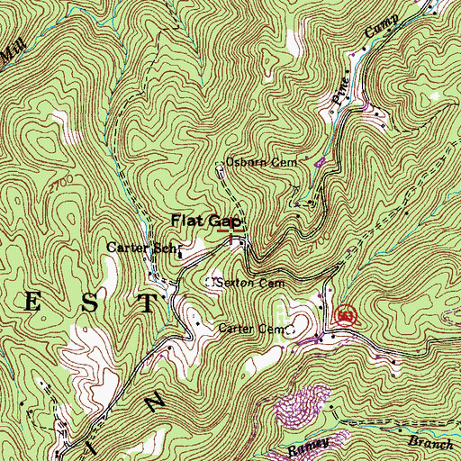 Topographic Map of Flat Gap, VA