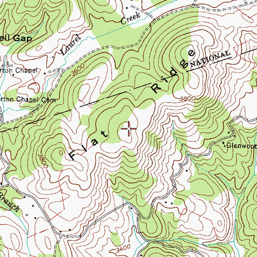 Topographic Map of Flat Ridge, VA