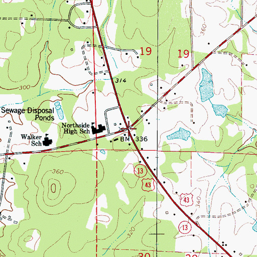 Topographic Map of Longs Store (historical), AL