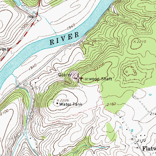 Topographic Map of Flatwood Shaft, VA