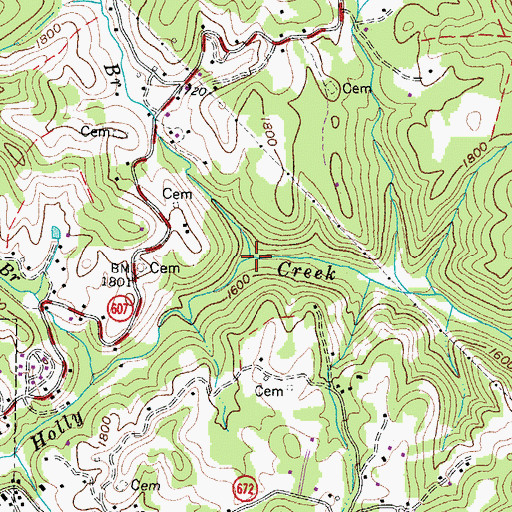 Topographic Map of Fleming Branch, VA