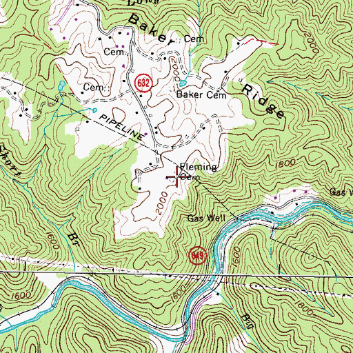 Topographic Map of Fleming Cemetery, VA
