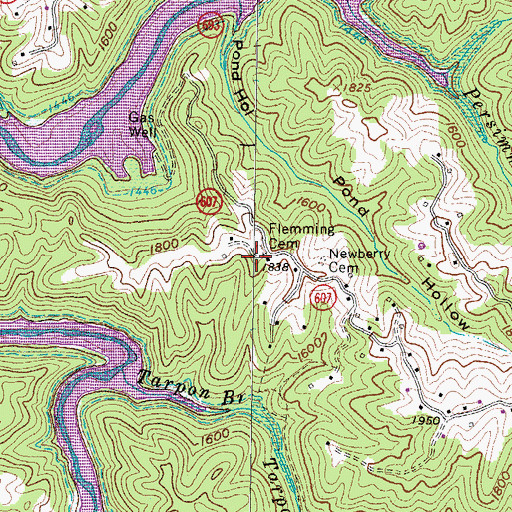 Topographic Map of Flemming Cemetery, VA