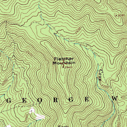Topographic Map of Fletcher Mountain, VA