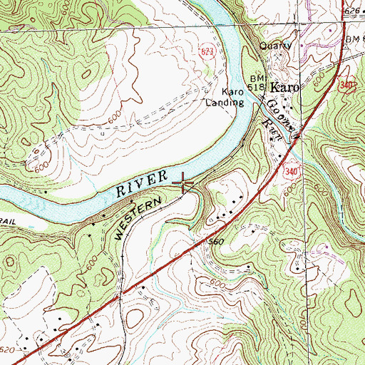 Topographic Map of Flint Run, VA
