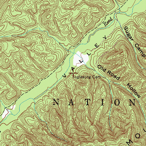 Topographic Map of Floglesong Cemetery, VA