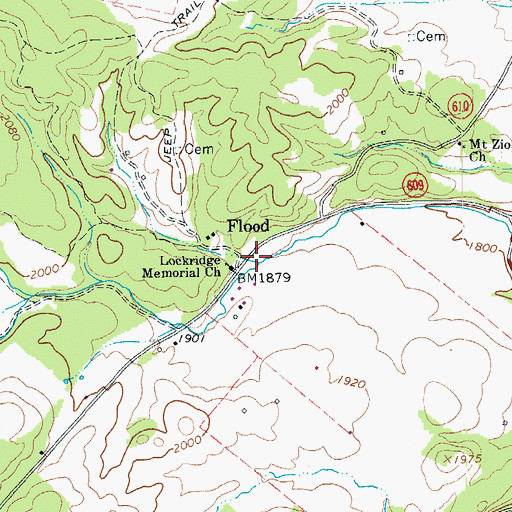 Topographic Map of Flood, VA