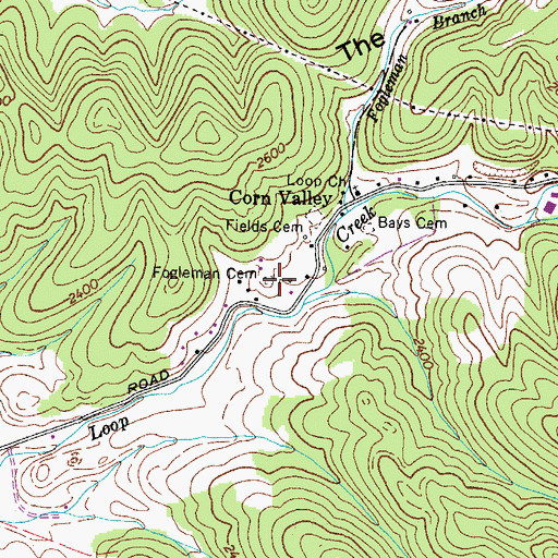 Topographic Map of Fogleman Cemetery, VA