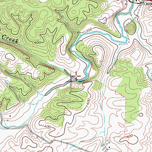 Topographic Map of Folly Mills Creek, VA