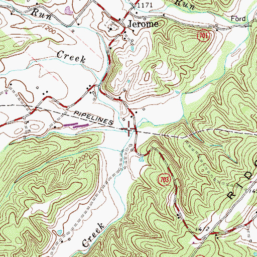 Topographic Map of Foltz Creek, VA