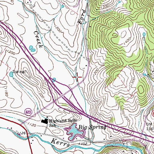 Topographic Map of Ford Run, VA