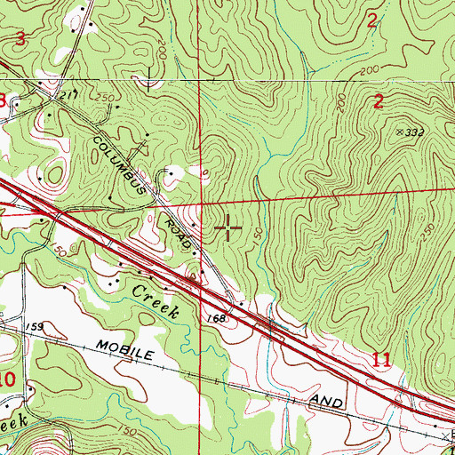 Topographic Map of Lurleen Estates, AL