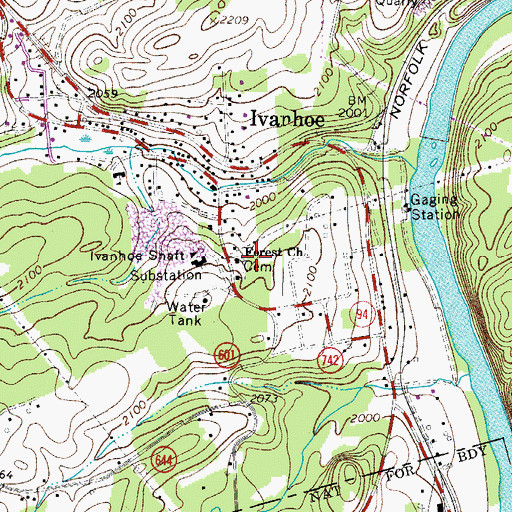 Topographic Map of Forest Church, VA