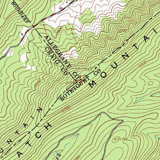 Topographic Map of Fork Mountain, VA