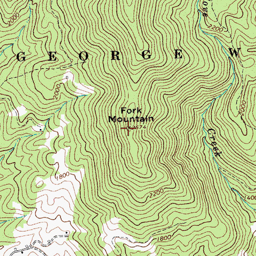 Topographic Map of Fork Mountain, VA