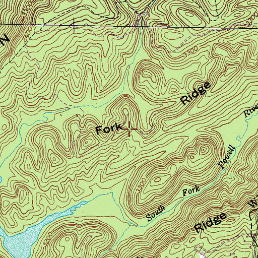Topographic Map of Fork Ridge, VA