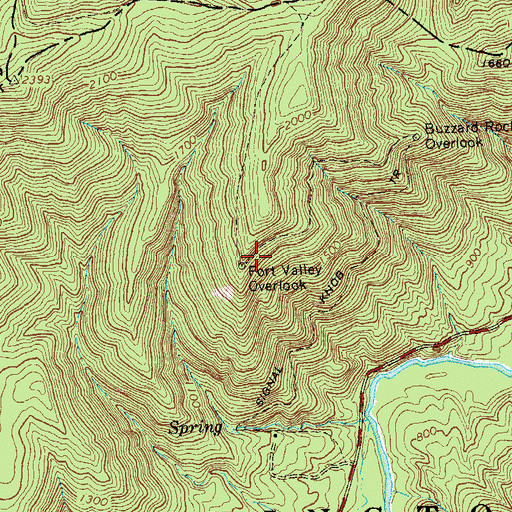 Topographic Map of Fort Valley Overlook, VA