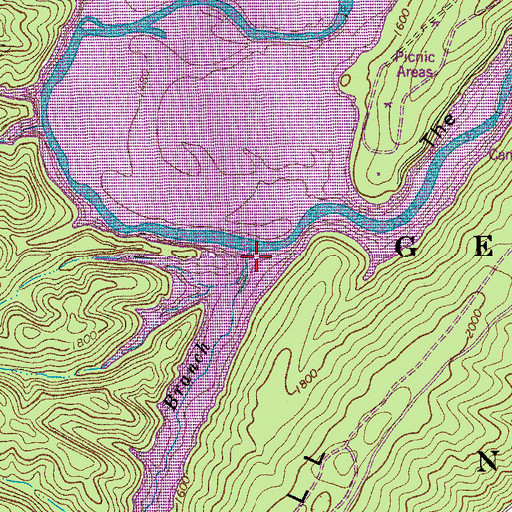 Topographic Map of Fortney Branch, VA