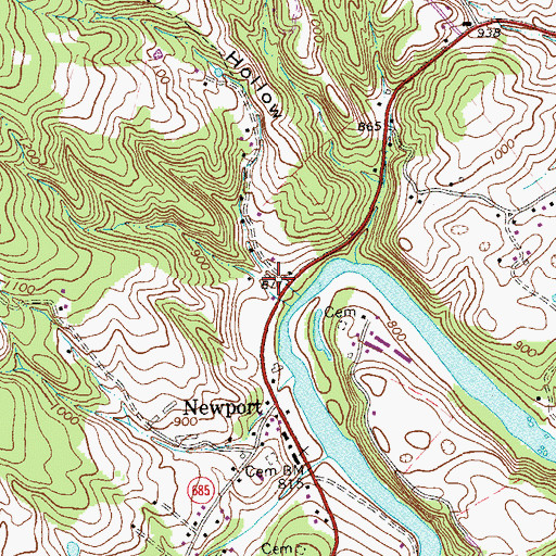 Topographic Map of Fox Hollow, VA