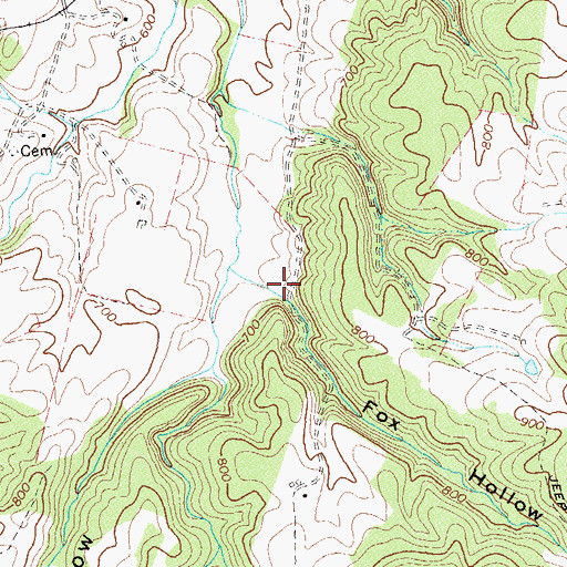 Topographic Map of Fox Hollow, VA