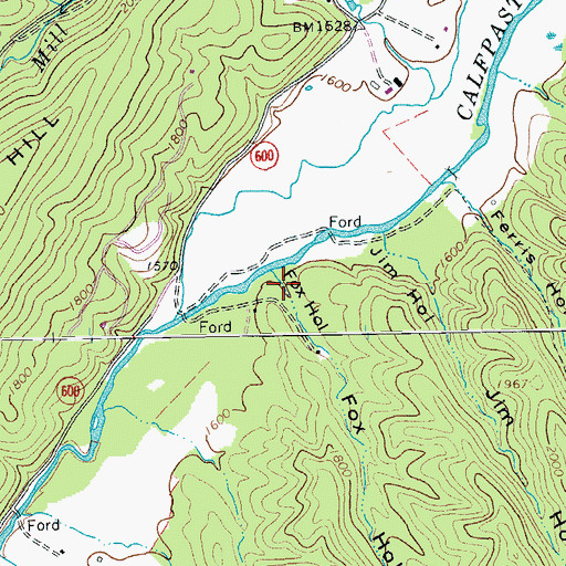 Topographic Map of Fox Hollow, VA