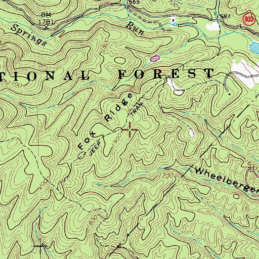 Topographic Map of Fox Ridge, VA