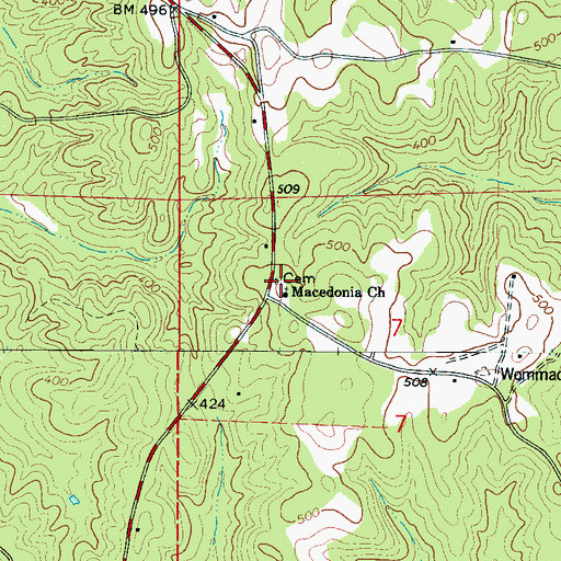 Topographic Map of Macedonia Cemetery, AL