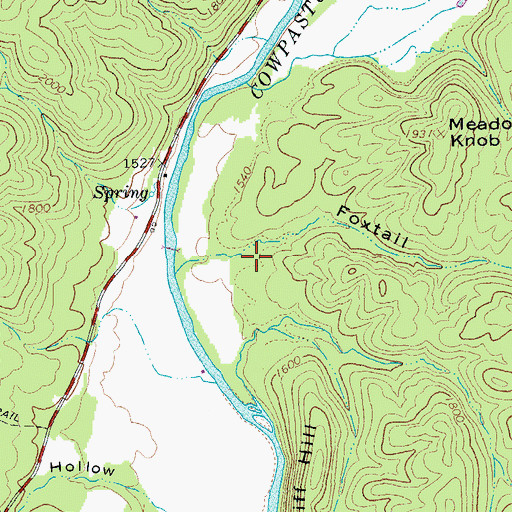 Topographic Map of Foxtail Hollow, VA