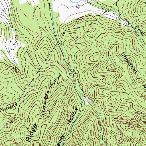 Topographic Map of Frank Coe Hollow, VA
